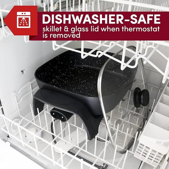 Elite Gourmet EG6201 Extra Deep 12"x12"x3.2" (7.5Qt.) Scratch Resistant Dishwash - Picture 5 of 5